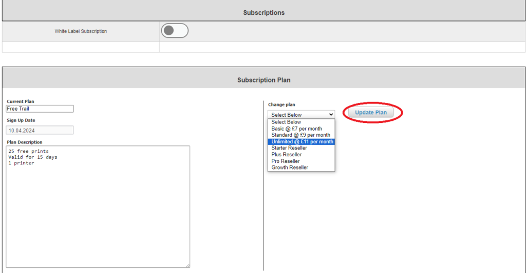 PrinterCo Update plan